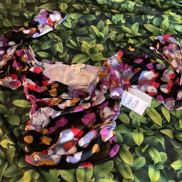 OPEN EDIT Off the Shoulder Ruched Top, Black Confetti, XS, NWT​ - Picture 5 of 11